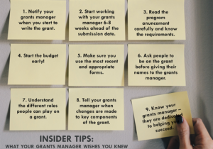 Ten Insider Tips: What Your Grants Manager Wishes You Knew